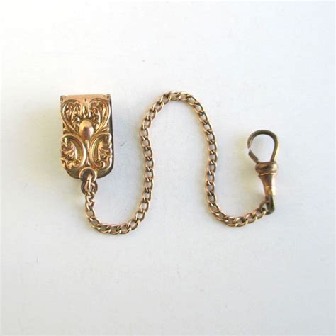 Antique Gold Pocket Watch Chain Hinged Clip Attachment