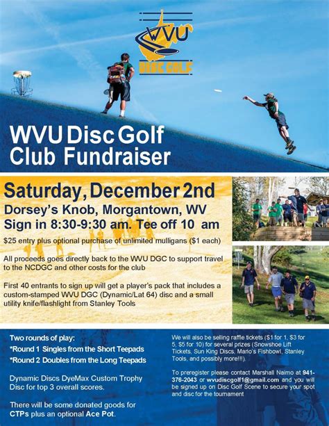 West Virginia University Disc Golf Club Fundraiser (2017, West Virginia University Disc Golf ...