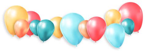 Colorful Birthday Balloons with Shadow 11154194 PNG