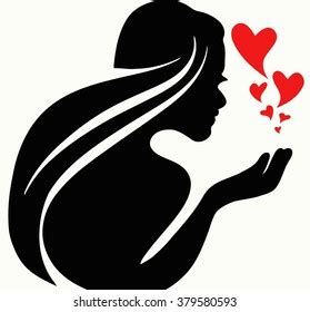 Silhouette Image Girl Long Hair Black Stock Vector (Royalty Free) 379580593 | Shutterstock