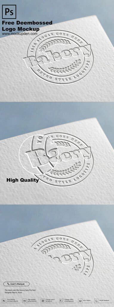 Free Embossed Logo Mockup PSD Template - Mockup Den