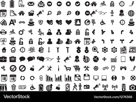 Black business icons set on white Royalty Free Vector Image