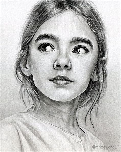 Realistic Black and White Portrait Drawings