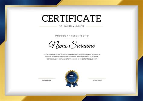 Academic Award Certificate Template