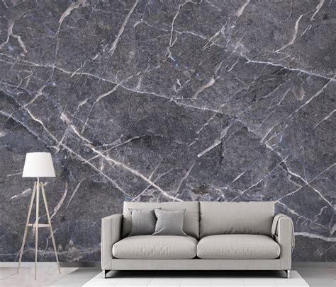 Dark Grey Marble Wall Mural Embossed Beautiful Wall Paper for Living Room Bedroom Entryway or ...