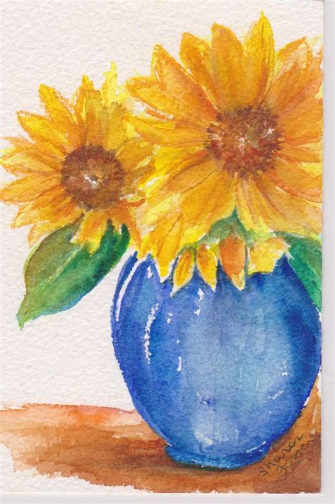 Sunflower Watercolor Painting Easy - SUNFLOWER