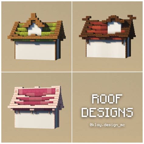 KlayDesign • Minecraft Builder on Instagram: "ROOF IDEAS | These are three ideas of fancy roofs ...