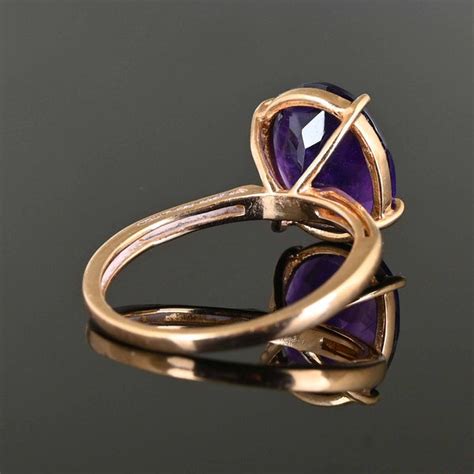 Vintage Rose Gold Amethyst Solitaire Ring – Boylerpf