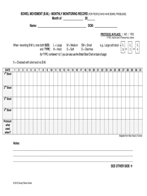 Free Printable Bowel Movement Record Chart - Printable Word Searches