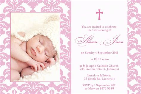 Baptism Card Template Free Of Baptism Invitation Christening Invitation New ...