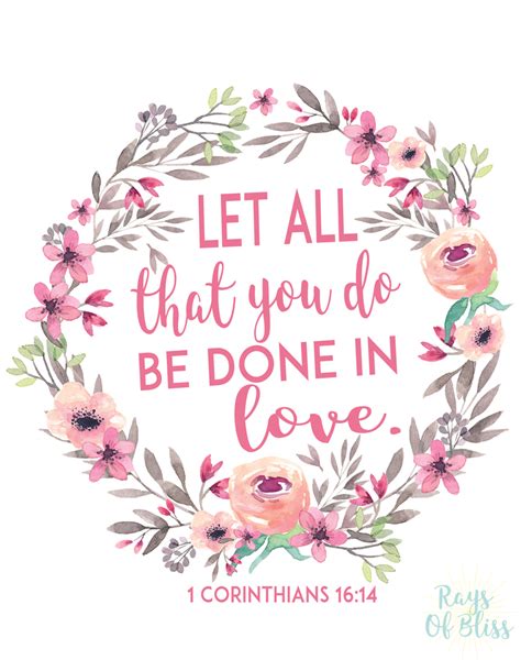 Free Printable Bible Verse Printable Let all that you do be done in love.