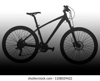 Mountain Bicycle Black Silhouette On Black Stock Photo 1108029422 | Shutterstock