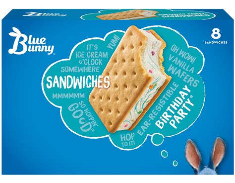 Blue Bunny Birthday Party Ice Cream Sandwich - Easy Home Meals