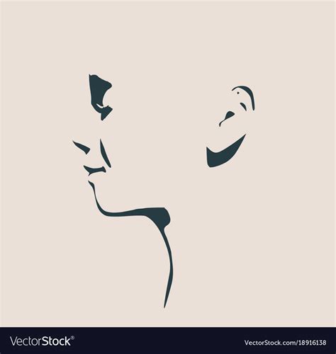 Head silhouette face side view Royalty Free Vector Image