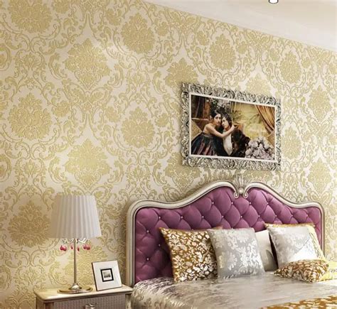 bedroom beige damask non woven wallpaper-in Wallpapers from Home Improvement on Aliexpress.com ...