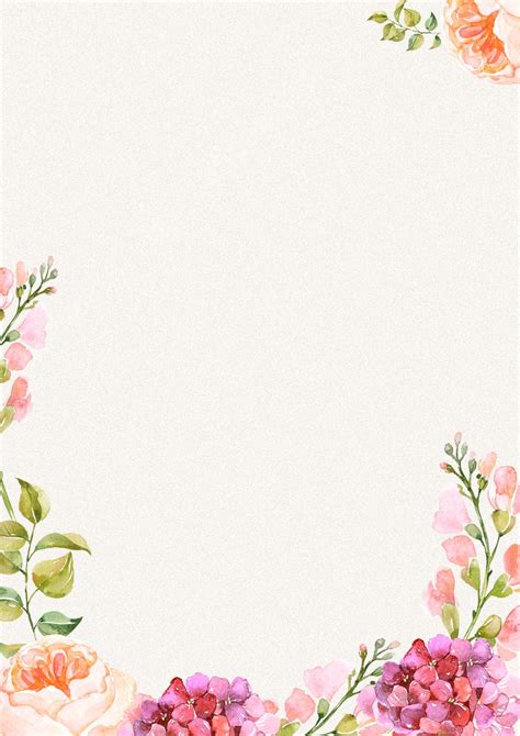 Warm Watercolor Floral Border Page Border Background Word Template And Google Docs For Free Download