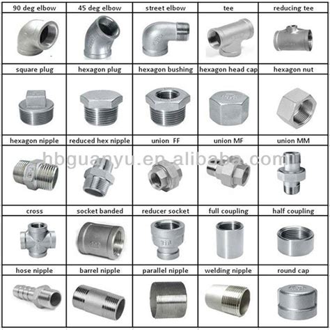 Stainless Steel Threaded Pipe Fittings, Elbow, Tee, Cross, Union, Coupling, Nipple, Plug, Cap ...