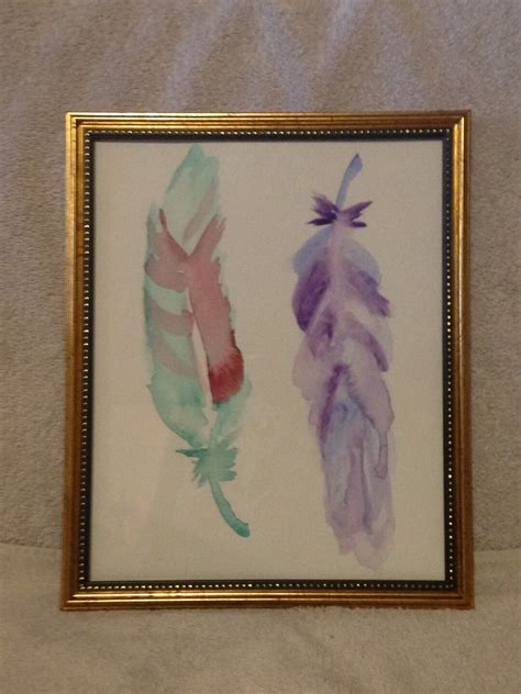 Feathers Watercolor Painting - Etsy