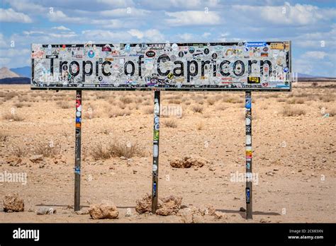 Tropic of Capricorn Sign Marking the Crossing of the Tropic of Capricorn Stock Photo - Alamy