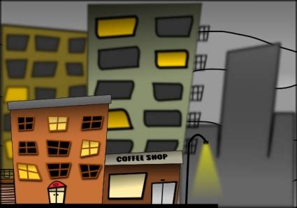 Cartoon City Street Night Free Vector Download | FreeImages