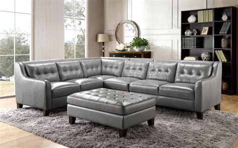 Malibu Sectional Sofa in Grey by Leather Italia w/Options