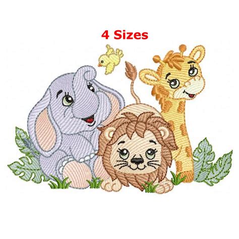 Safari animals embroidery designs machine embroidery pattern | Etsy