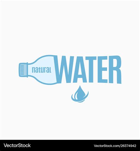 Bottle water design water logo on white Royalty Free Vector