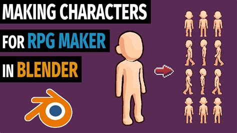 3D to Pixel - Making a RPG Maker Character Sprite Sheet in Blender - YouTube