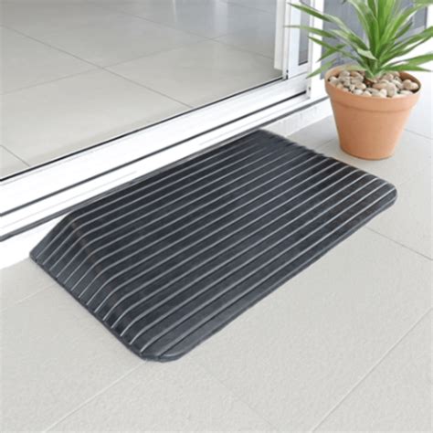 Heeve Solid Rubber Wheelchair Threshold Door Ramp With Winged Edges — Ramp Champ