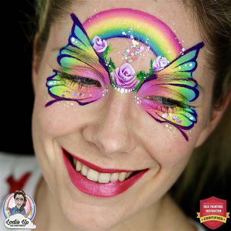 Rainbow Butterfly Face Paint Step-by-Step - IFPS