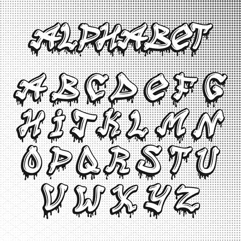 Graffiti font alphabet vector | Graffiti font, Lettering alphabet, Graffiti lettering fonts