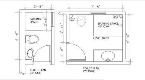 Existing plan and proposed plan of office toilet blocks cad drawing details dwg file - Cadbull