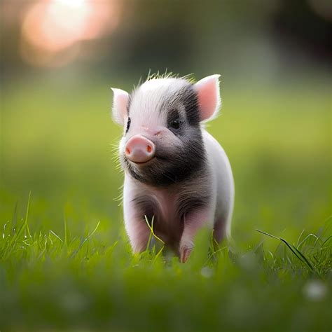 This is a cute mini pig the size of a thumb with a blurry. 22756887 Stock Photo at Vecteezy