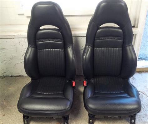 97-04 Corvette C5 Black Leather Sport Seats - Contemporary Corvette