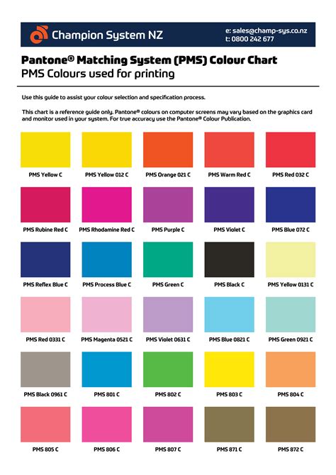 Pantone Color Chart Pdf