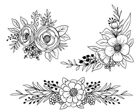 Flower Clip Art Black And White Images - Free Download on Freepik