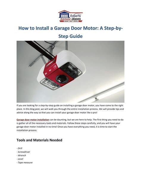 How to Install a Garage Door Motor: A Step-by-Step Guide by expertsgaragedoor - Issuu