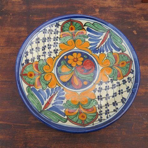 Decorative Mexican Hand Painted Ceramic Wall Plate 29.5 cm .Talavera Decorative Ceramic Plate.