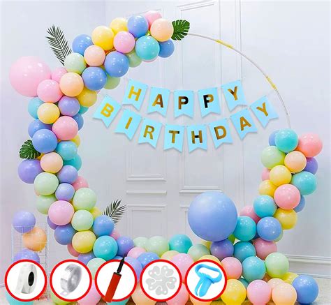 Buy Party Propz Pastel Balloons for Birthday Decorations- Set of 56 Pcs, Balloon Decoration for ...