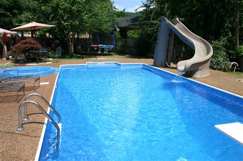 Inground Pool With Slide And Diving Board - Memugaa