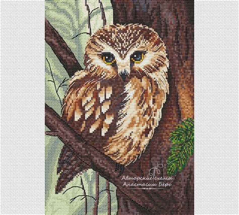 Owl Cross Stitch Pattern PDF Instant Download Forest Cross | Etsy