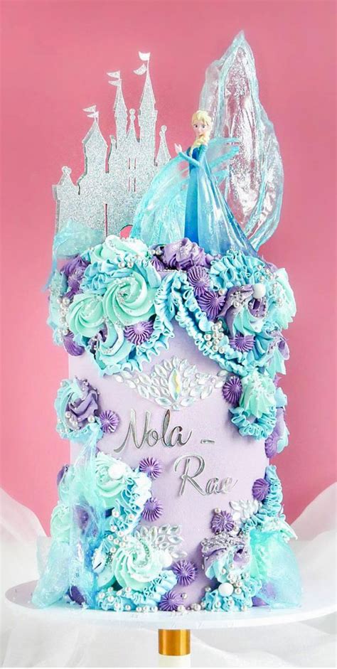 Pink Frozen Birthday Cake With Name / Wonderful Multi Tier Frozen Birthday Cake For Your Special ...