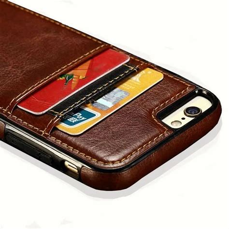 Luxury Leather Silicone Card Holder Credit Card Cases For iPhone 6 6s Plus SE 5s Shockproof ...