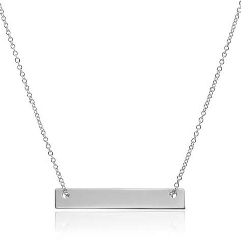 18ct white gold bar necklace