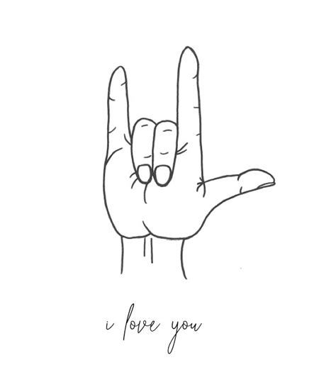 I Love You / Sign Language / Minimalist / Single Line Drawing - Etsy