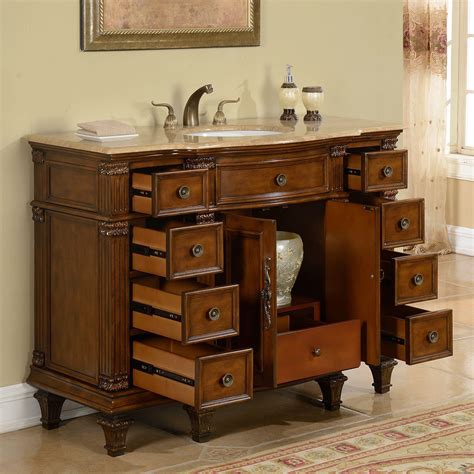 Accord 48 inch Antique Single Walnut Sink Bathroom Vanity