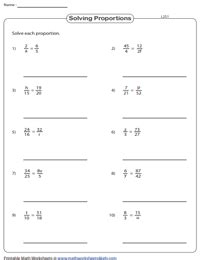 Math Proportions Worksheets - Worksheets For Kindergarten