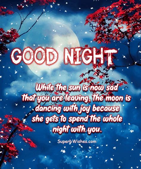 Good Night Wishes GIFs - The Moon Is Dancing With Joy | SuperbWishes