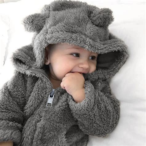 New Newborn baby clothes Toddler Baby Boys Girls Fur Hoodie Solid Winter Warm Coat Jacket Cute ...