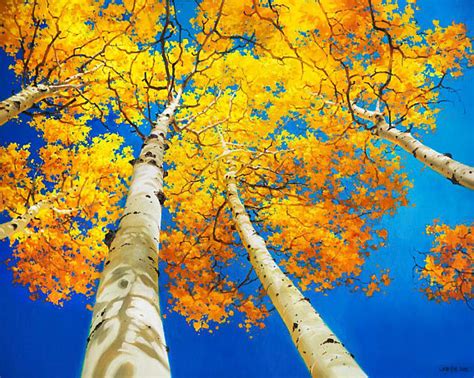 Aspen tree Original Art painting Large Oil Aspen Trees Paintings Birch Trees Painting on Canvas ...